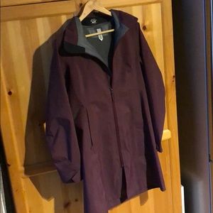 Arc’teryx long rain coat maroon
